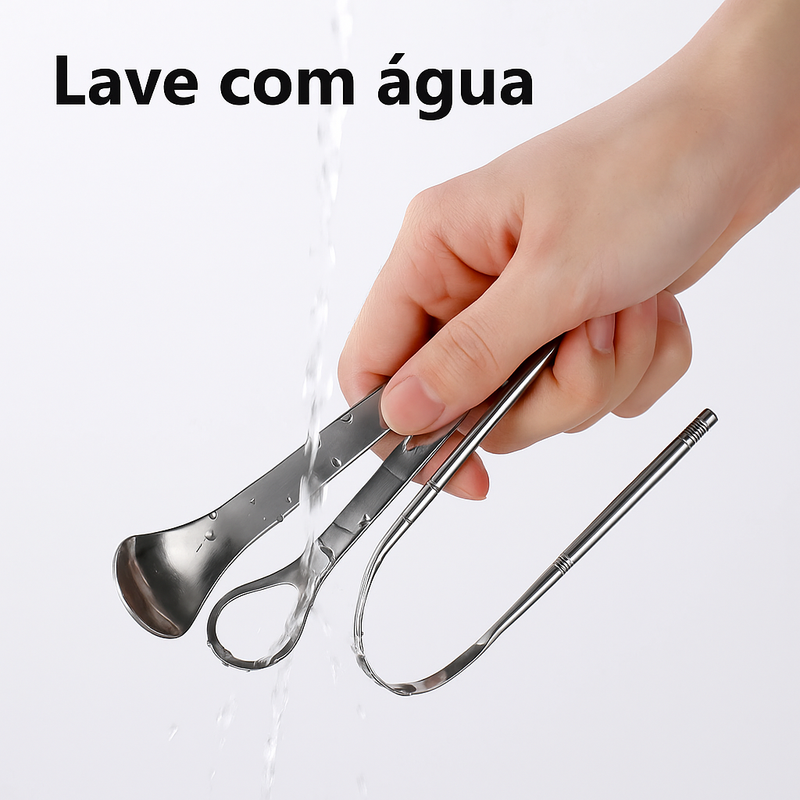 Kit para Limpeza de Língua - Inox