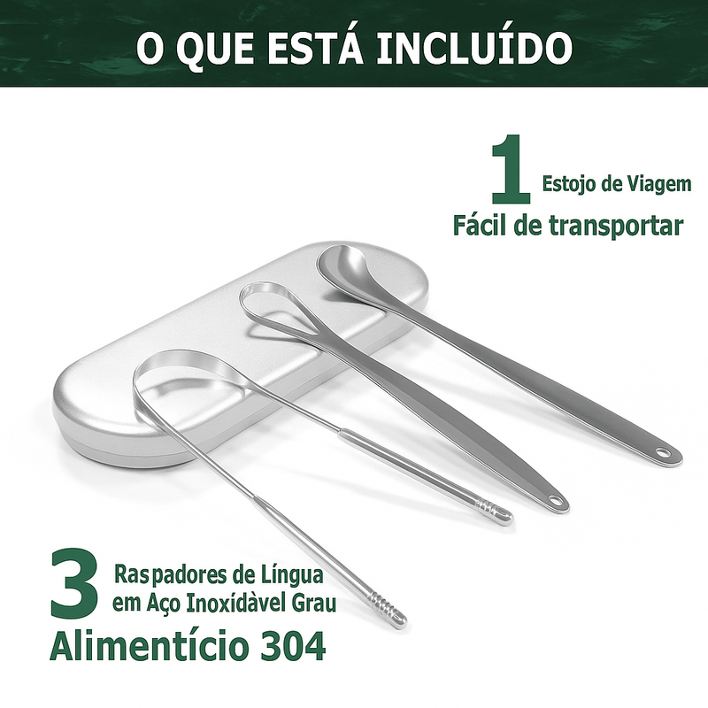 Kit para Limpeza de Língua - Inox