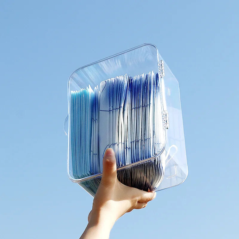 Caixa de Armazenamento Transparente para Máscaras