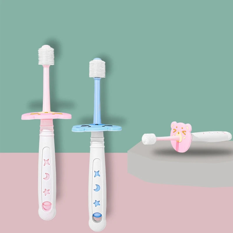 Escova de Dente 360˚ Infantil com Cerdas de Silicone