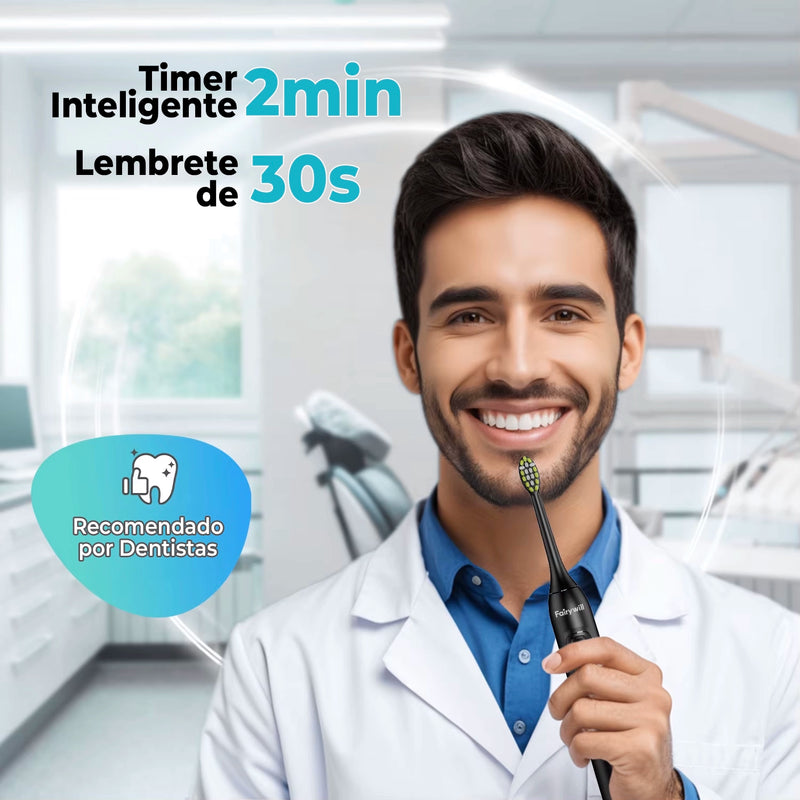 Escova Dental Sônica Elétrica Fairywill com Carga Rápida e Cabeças Substituíveis