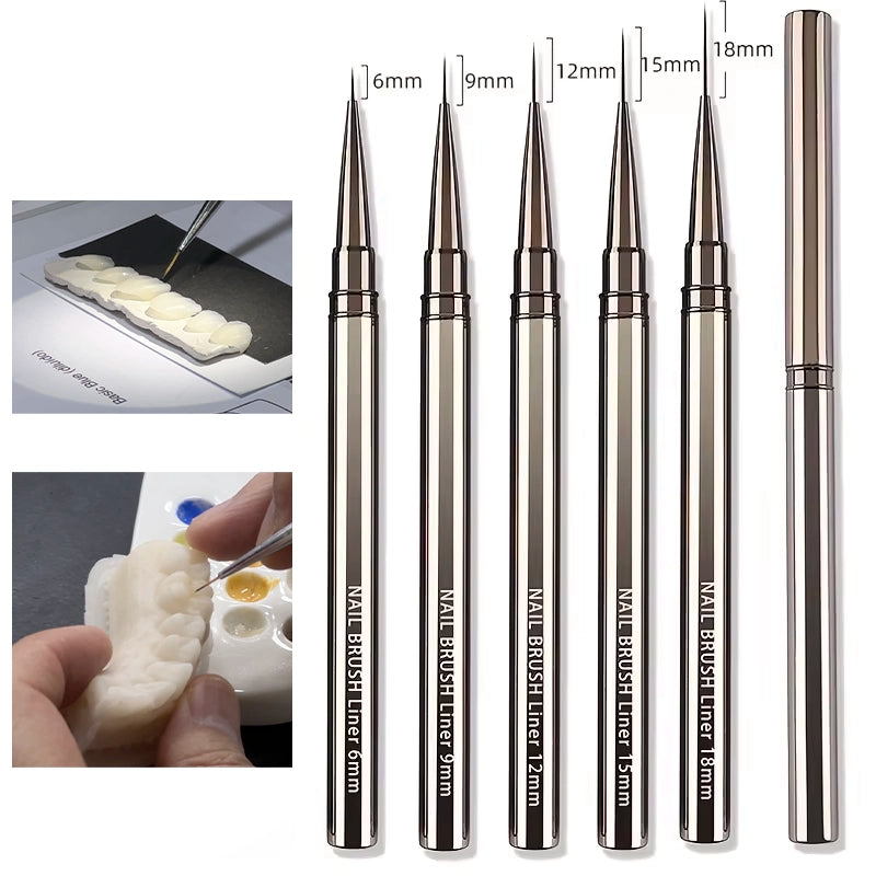 Kit com 5 Pincéis de Ponta Fina para Pintura Detalhada e Caracterizações