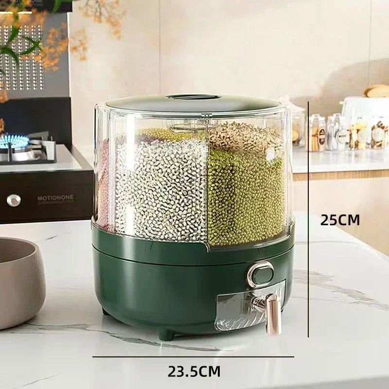 Dispensador 360° para Armazenamento de Gesso, Grãos e Pó