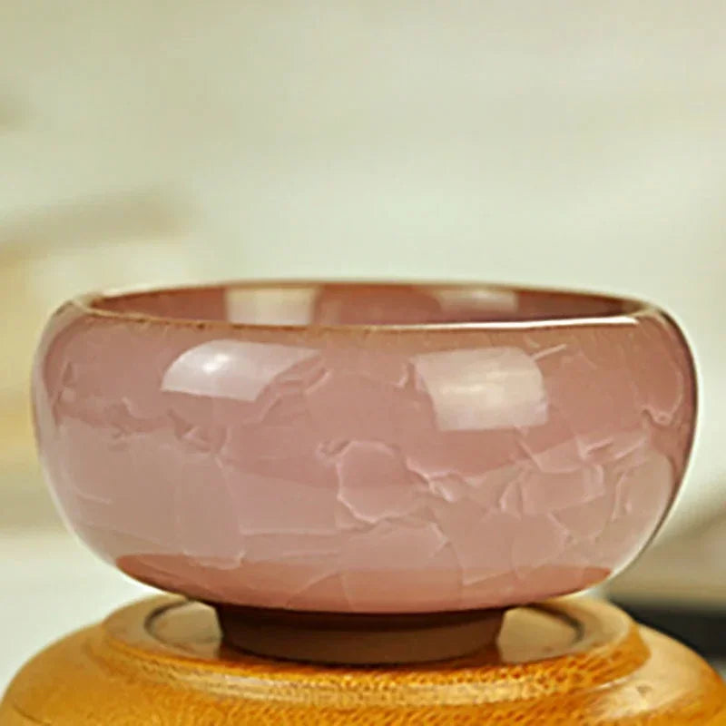 Pequena Vasilha de Cerâmica Japonesa Artesanal com Efeito Craquelado
