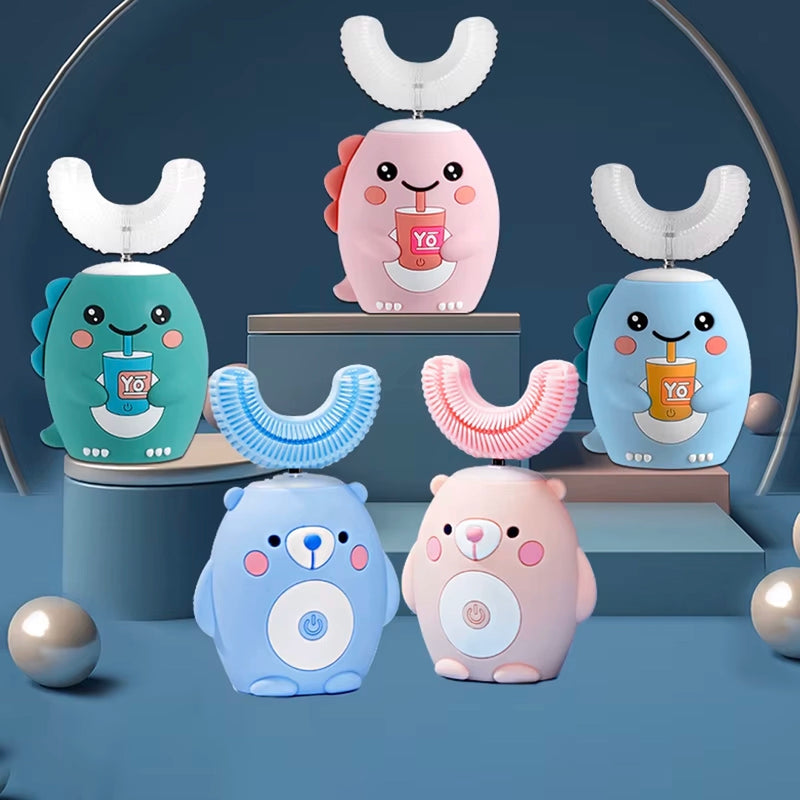 Escova Dental Elétrica Infantil em Formato U – 360°
