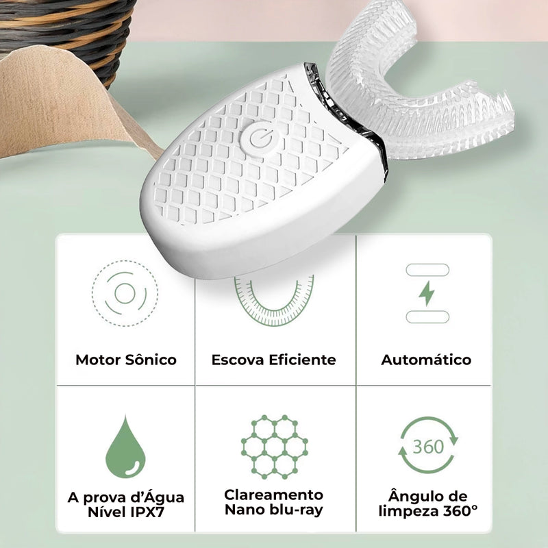 Escova Dental Elétrica 360° em Formato U - Adulto