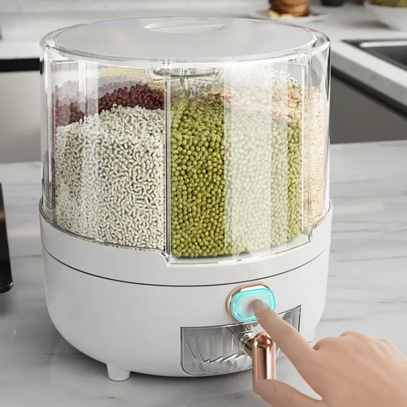 Dispensador 360° para Armazenamento de Gesso, Grãos e Pó