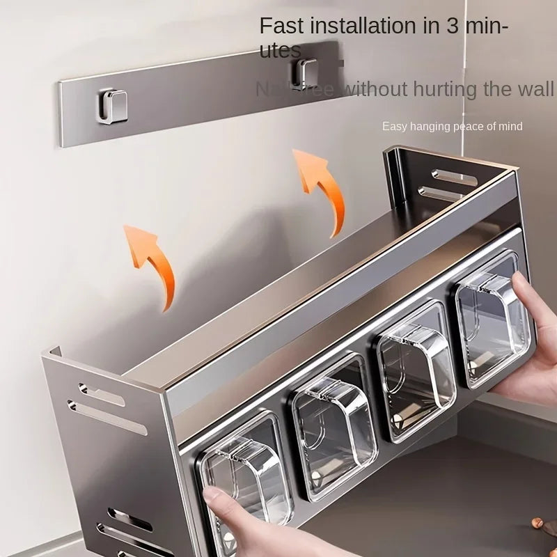 Suporte Organizador Multifuncional de Parede - Aço Inoxidável