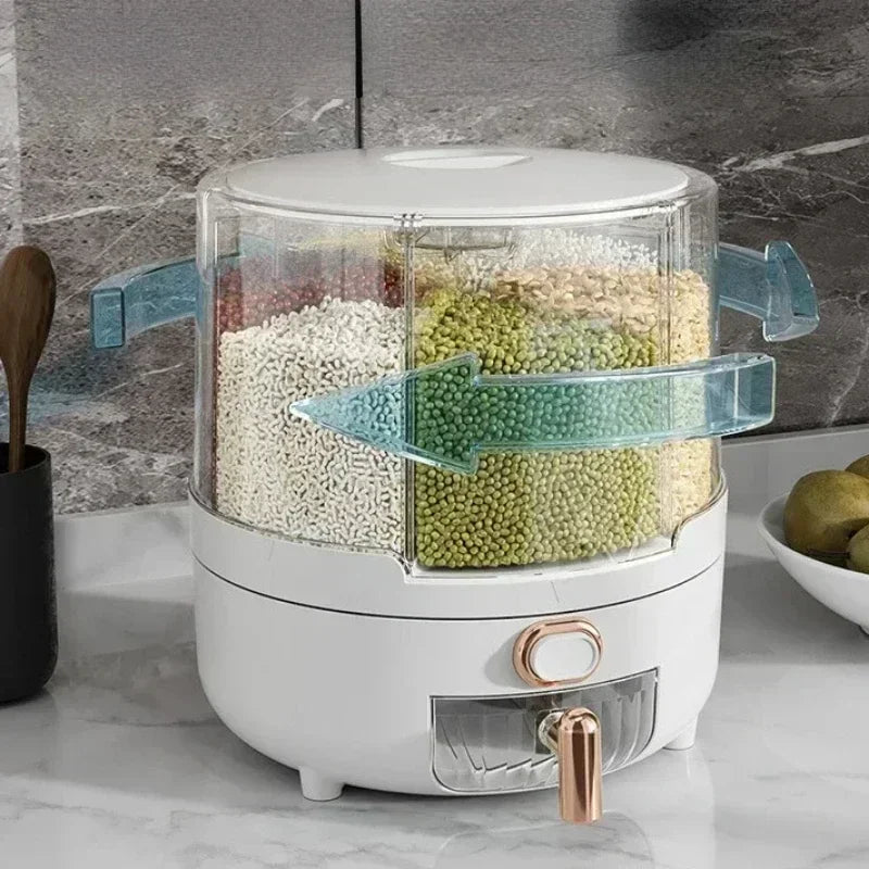 Dispensador 360° para Armazenamento de Gesso, Grãos e Pó