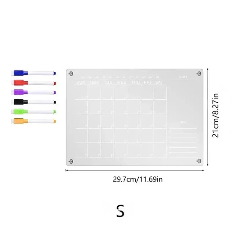 Planner Semanal Magnético Transparente para Superfícies Metálicas – Quadro de Planejamento