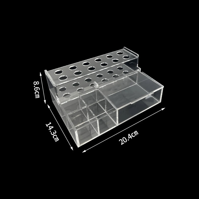 Organizador de acrílico para materiais clínicos e laboratoriais