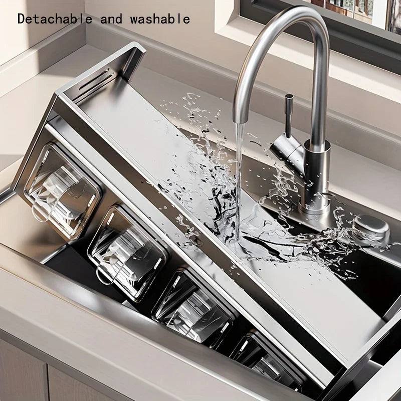 Suporte Organizador Multifuncional de Parede - Aço Inoxidável