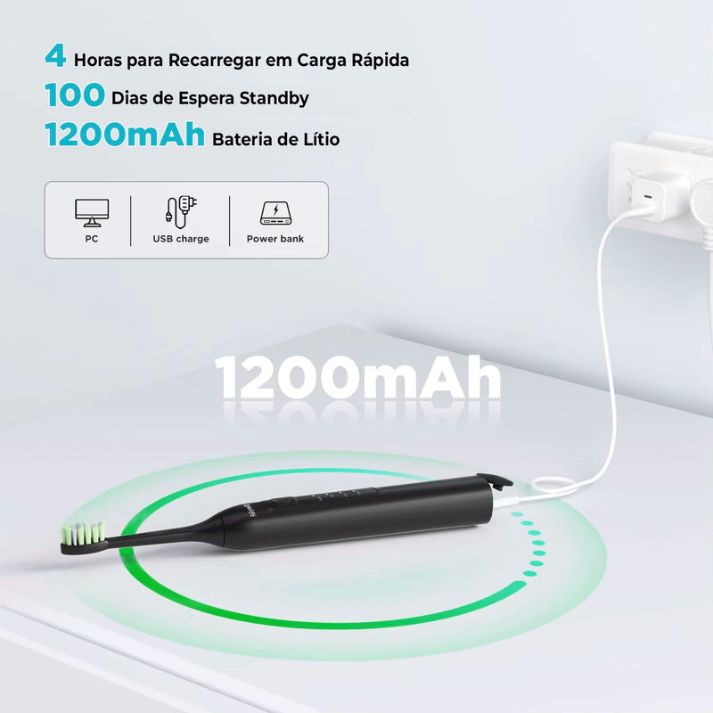 Escova Dental Sônica Elétrica Fairywill com Carga Rápida e Cabeças Substituíveis