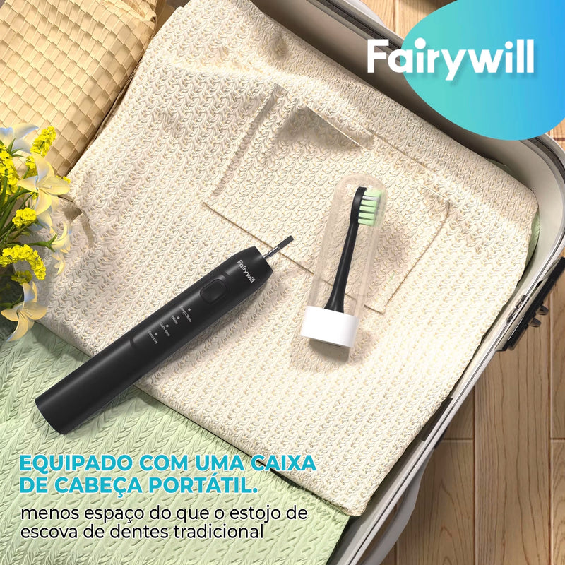 Escova Dental Sônica Elétrica Fairywill com Carga Rápida e Cabeças Substituíveis
